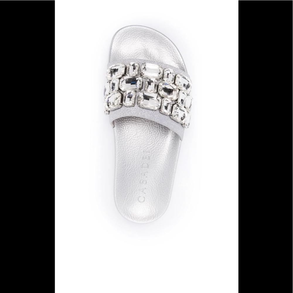 Casadei Crystal-Embellished Pool Slides Size 38IT or 8US